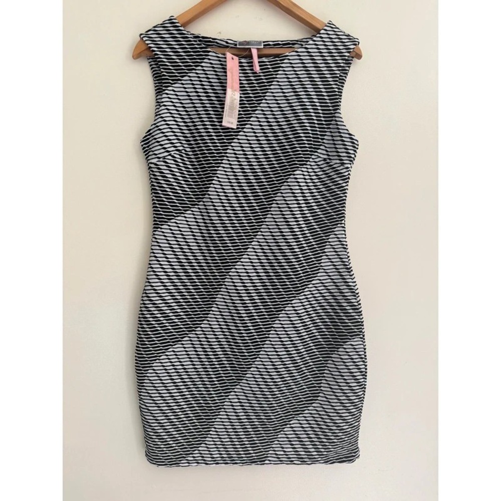 H&M Monochrome Striped Mini Dress